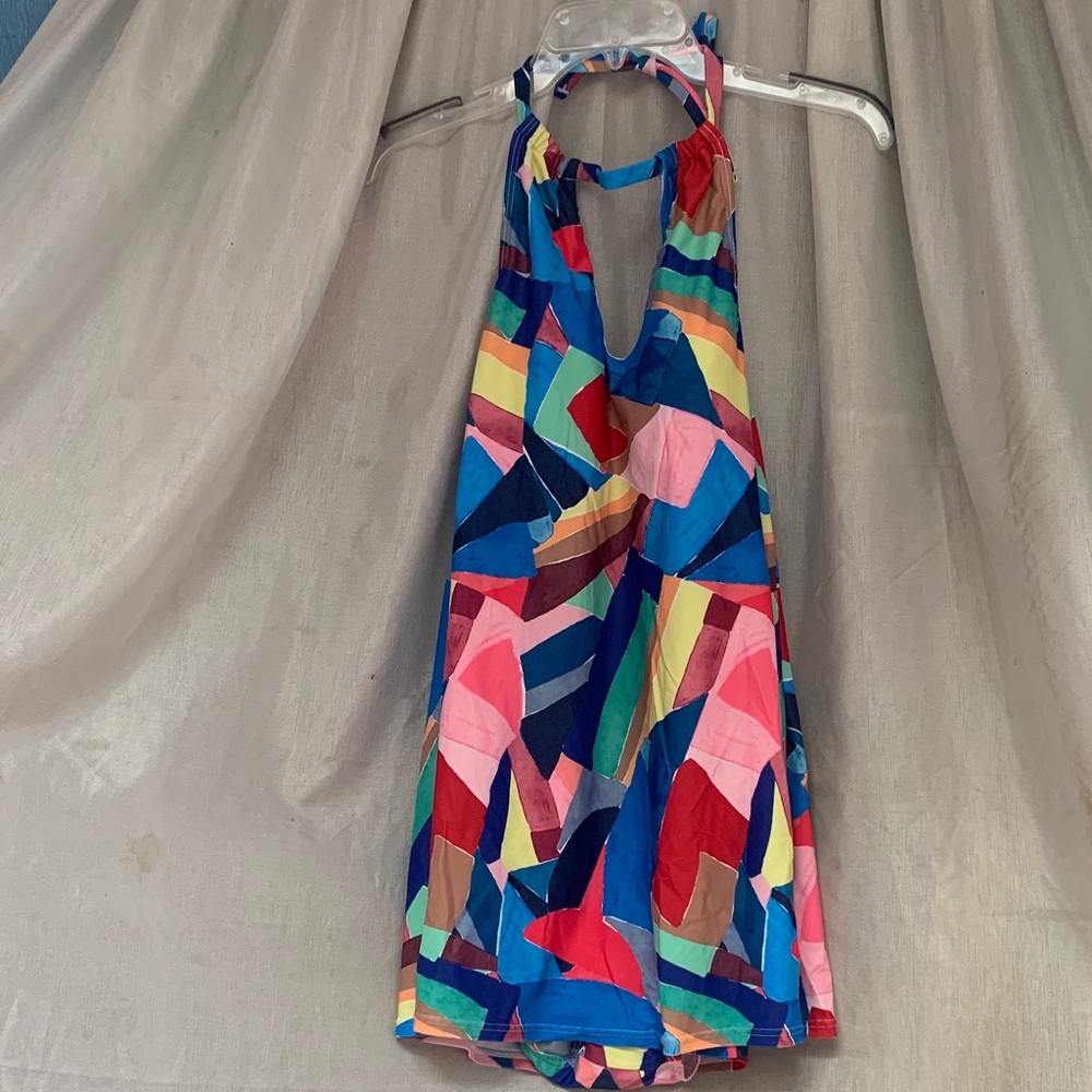 VENUS Multicolor Geometric Halter One-Piece Swimsuit